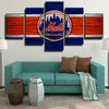 5 piece wall art canvas prints NY Mets  team logo home decor-1201 (4)