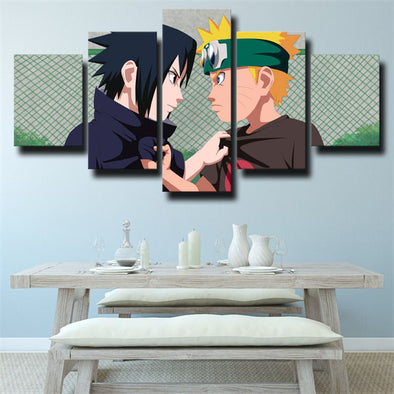 5 piece wall art canvas prints Naruto naruto vs sasuke decor picture-1801 (1)