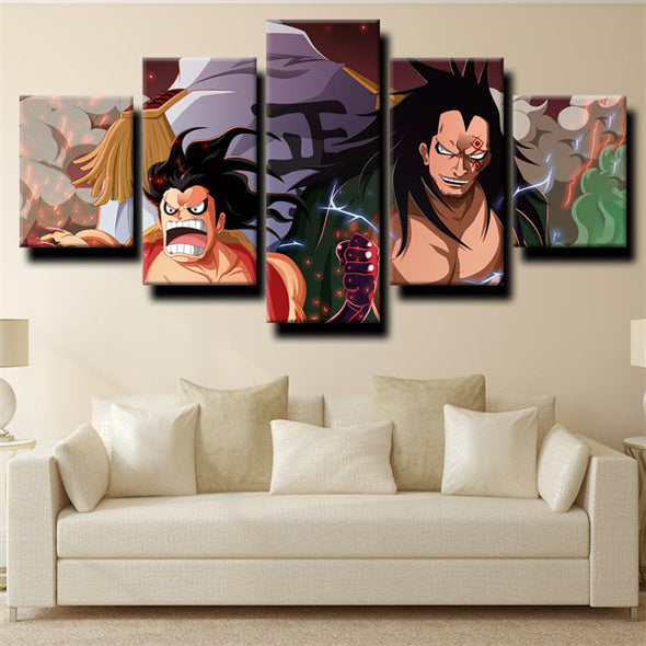 5 piece wall art canvas prints One Piece Monkey D. Dragon wall picture-1200 (3)