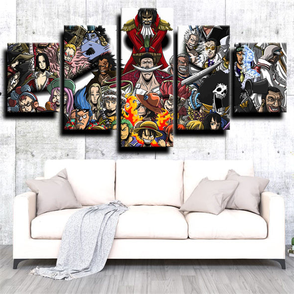 5 piece wall art canvas prints One Piece Monkey D. Garp wall picture-1200 (3)