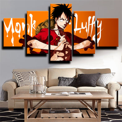 5 piece wall art canvas prints One Piece Monkey D. Luffy decor picture-1200 (1)