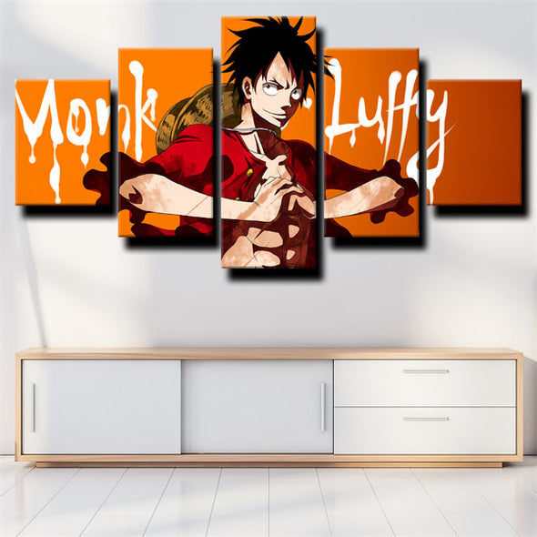 5 piece wall art canvas prints One Piece Monkey D. Luffy decor picture-1200 (3)