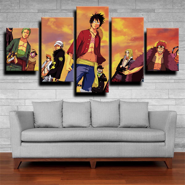 5 piece wall art canvas prints One Piece Monkey D. Luffy home decor-1200 (2)