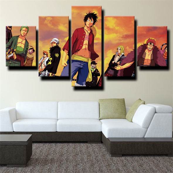 5 piece wall art canvas prints One Piece Monkey D. Luffy home decor-1200 (3)