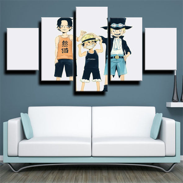 5 piece wall art canvas prints One Piece Portgas D. Ace decor picture-1200 (2)