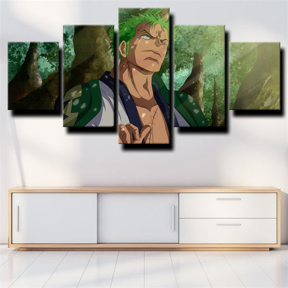 5 piece wall art canvas prints One Piece Roronoa Zoro decor picture-1200 (1)
