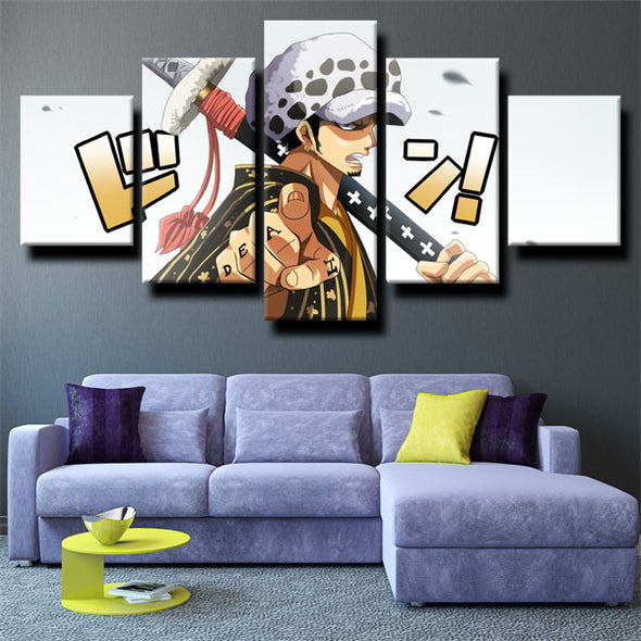 5 piece wall art canvas prints One Piece Trafalgar Law decor picture-1200 (2)