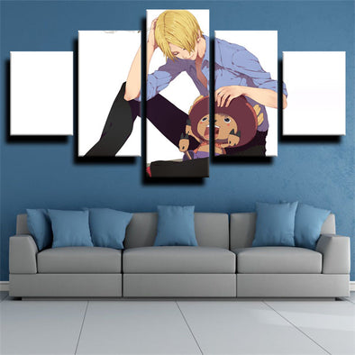 5 piece wall art canvas prints One Piece Vinsmoke Sanji decor picture-1200 (1)