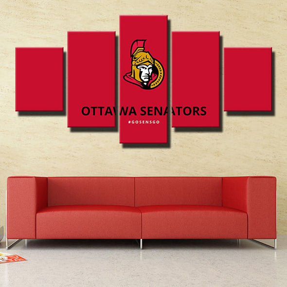 5 piece wall art canvas prints Ottawa HC Big Red logo decor picture-1205 (1)