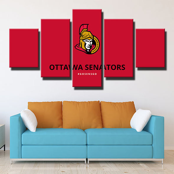 5 piece wall art canvas prints Ottawa HC Big Red logo decor picture-1205 (4)
