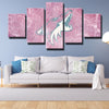 5 piece wall art canvas prints Phoenix pink ice logo live room decor-1203 (2)
