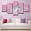 5 piece wall art canvas prints Phoenix pink ice logo live room decor-1203 (3)