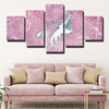 5 piece wall art canvas prints Phoenix pink ice logo live room decor-1203 (4)