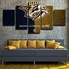 5 piece wall art canvas prints Preds blue and yellow home decor-1208 (2)