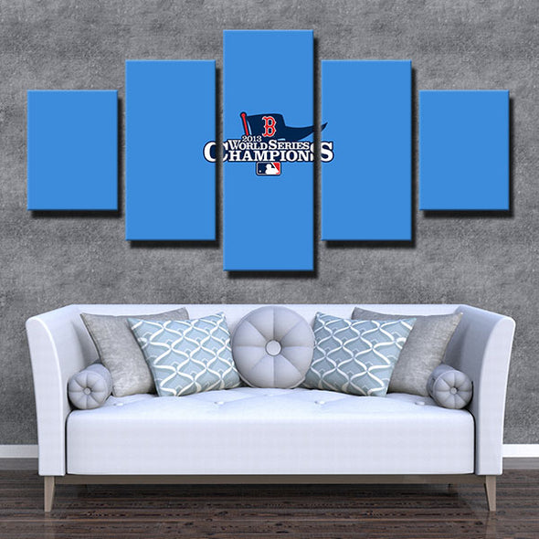 5 piece wall art canvas prints Red Sox Blue wall art live room decor-50022 (3)