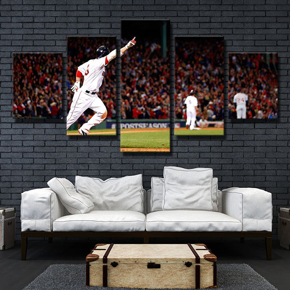 5 piece wall art canvas prints Red Sox Mitch Moreland decor picture-5003 (4)
