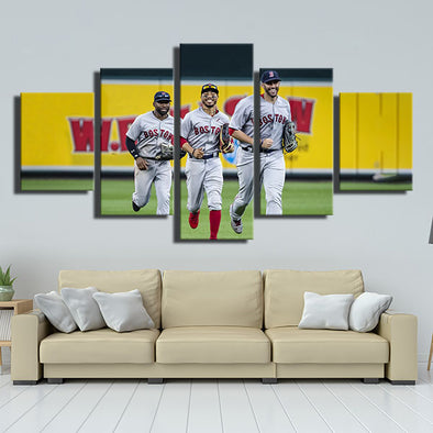 5 piece wall art canvas prints Red Sox Red snowflake decor picture-50017 (1)