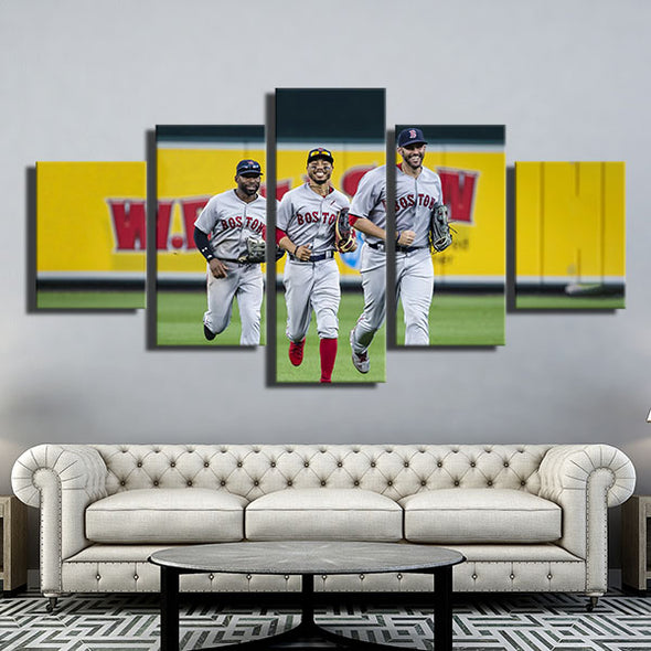 5 piece wall art canvas prints Red Sox Red snowflake decor picture-50017 (2)