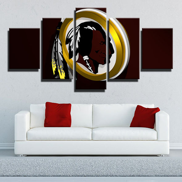 5 piece wall art canvas prints Redskins 3d logo live room decor-1213 (1)