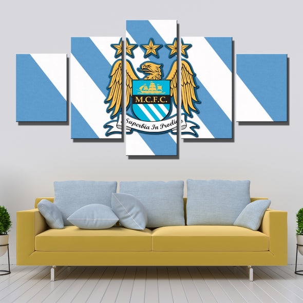 5 piece wall art canvas prints Sky Blues white and blue decor picture-1216 (2)