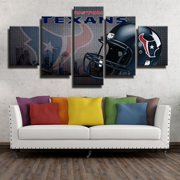 5 piece wall art canvas prints Texans Helmet live room decor-1214 (1)