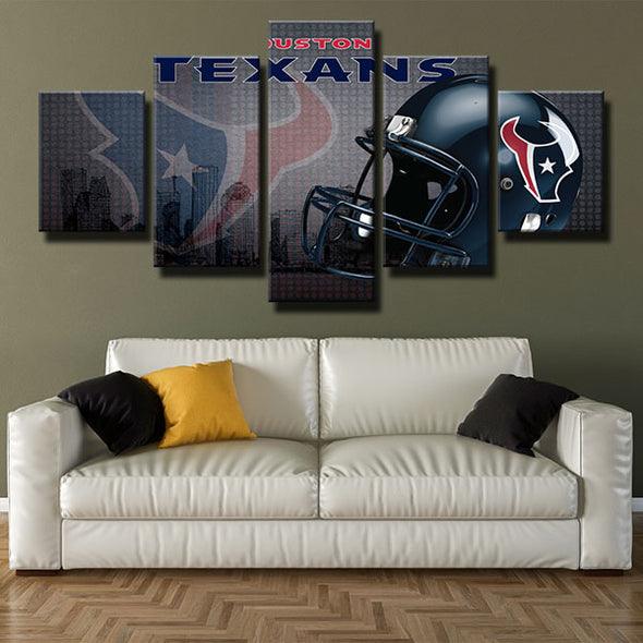 5 piece wall art canvas prints Texans Helmet live room decor-1214 (3)