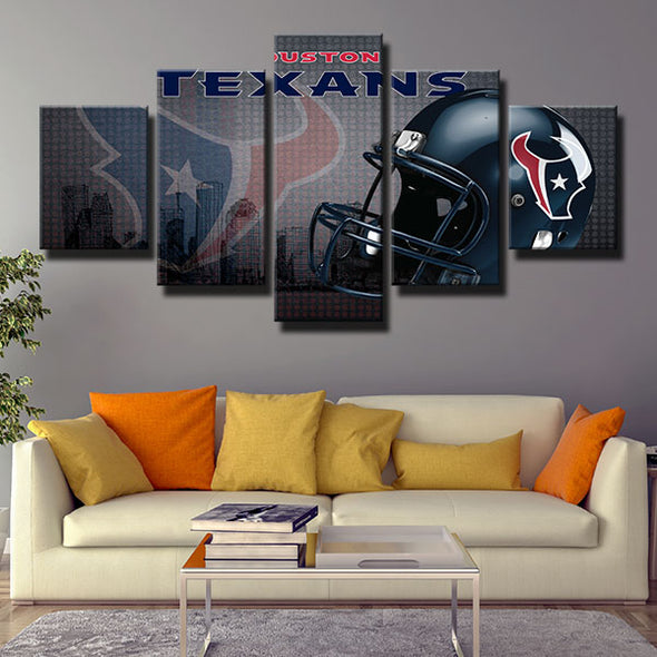 5 piece wall art canvas prints Texans Helmet live room decor-1214 (4)