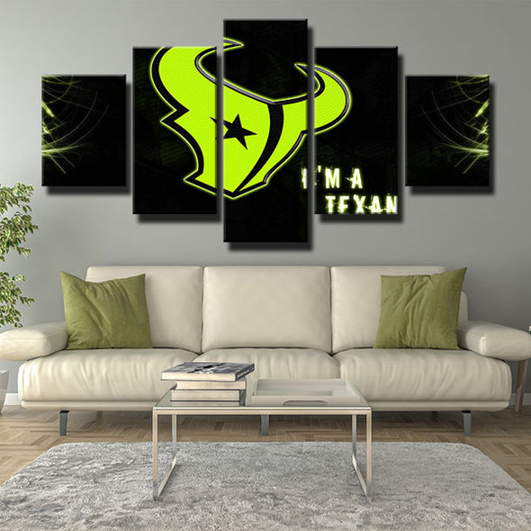 5 piece wall art canvas prints Texans green live room decor-1213 (3)