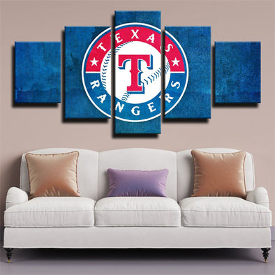 5 piece wall art canvas prints Texas Rangers Symbol home decor1241 (1)