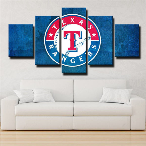 5 piece wall art canvas prints Texas Rangers Symbol home decor1241 (3)