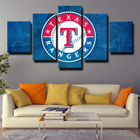 5 piece wall art canvas prints Texas Rangers Symbol home decor1241 (4)