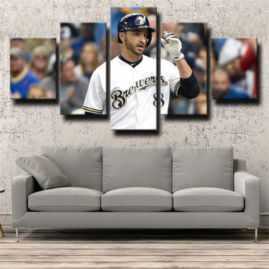 5 piece wall art canvas prints The Brew Crew Ryan Braun wall picture-1226 (1)