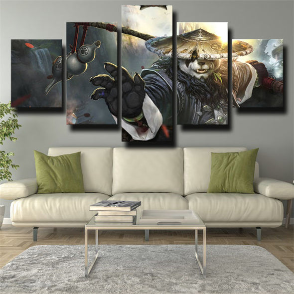 5 piece wall art canvas prints WOW Mists of Pandaria home decor-1205 (2)