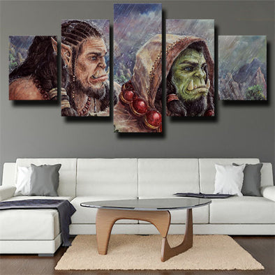 5 piece wall art canvas prints WOW Warlords of Draenor home decor-1205 (1)