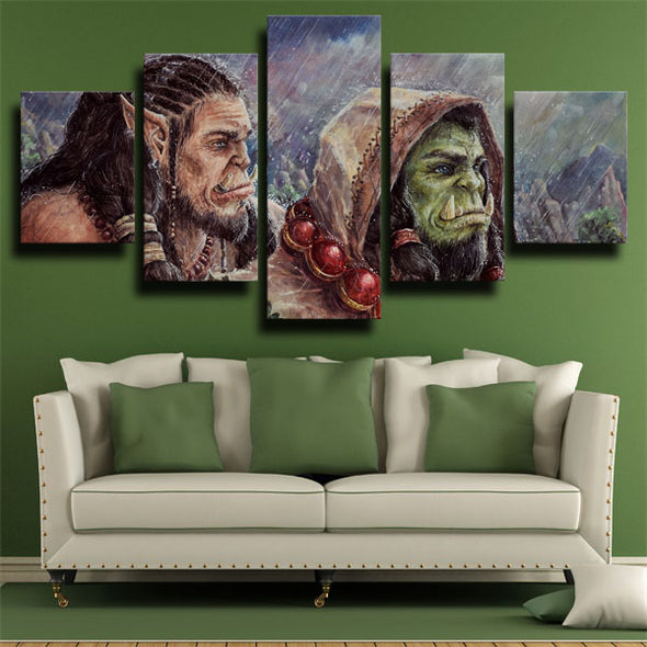 5 piece wall art canvas prints WOW Warlords of Draenor home decor-1205 (2)