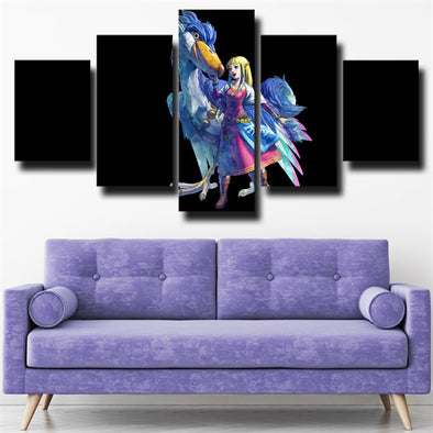 5 piece wall art canvas prints Zelda Crimson Loftwing live room decor-1625 (1)
