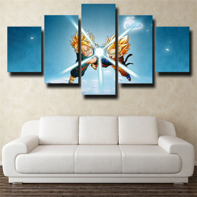 5 piece wall art canvas prints dragon ball Trunks home decor blue-1998 (1)