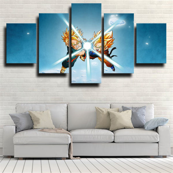 5 piece wall art canvas prints dragon ball Trunks home decor blue-1998 (2)