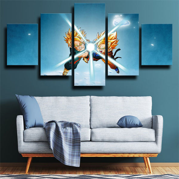 5 piece wall art canvas prints dragon ball Trunks home decor blue-1998 (3)