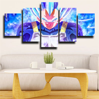5 piece wall art canvas prints dragon ball Vegeta blue decor picture-2019 (1)