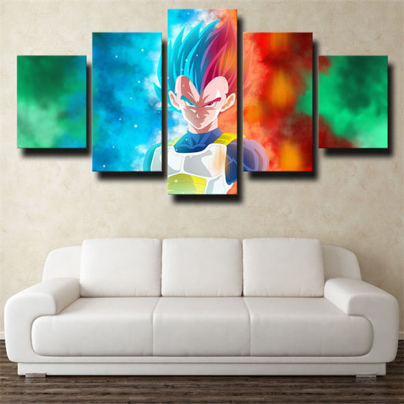 5 piece wall art canvas prints dragon ball Vegeta blue red wall decor-2079 (2)