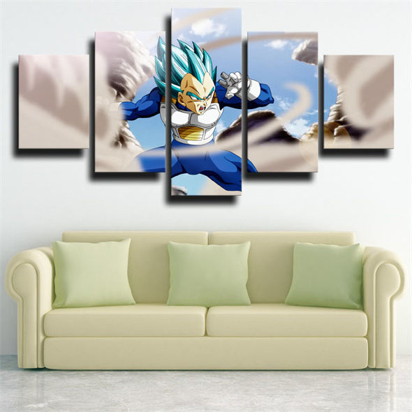 5 piece wall art canvas prints dragon ball Vegeta in dusty wall picture-2018 (1)