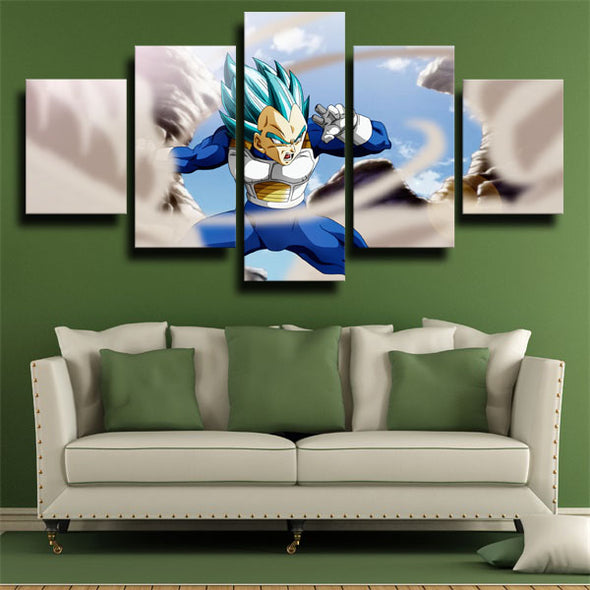 5 piece wall art canvas prints dragon ball Vegeta in dusty wall picture-2018 (3)