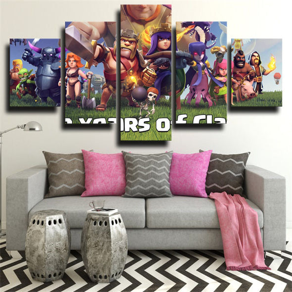 5 piece wall art canvas prints video gama Clash Royale home decor-1505 (1)