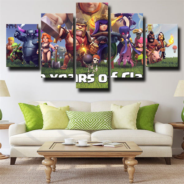 5 piece wall art canvas prints video gama Clash Royale home decor-1505 (2)