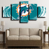 5 piece wall art custom  art prints Miami Dolphins logo decor picture-1206 (1)