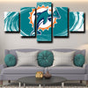 5 piece wall art custom  art prints Miami Dolphins logo decor picture-1206 (2)