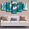 5 piece wall art custom  art prints Miami Dolphins logo decor picture-1206 (3)