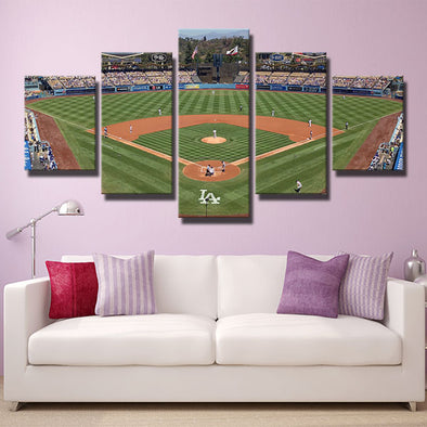 5 piece wall art framed prints Dodgers Dodge Stadium home decor-4005 (1)