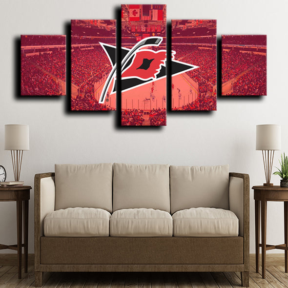 5 piece wall art framed prints Hurricanes Logo Red wall picture-1214 (1)